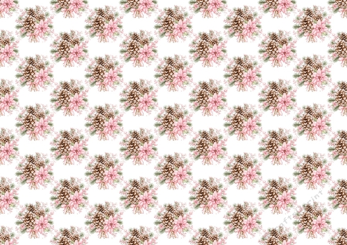 Pretty Pink Poinsettias & Cones Backing Paper (SMALL)