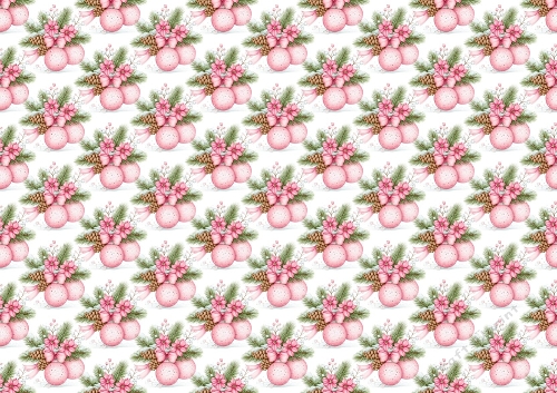 Pretty Christmas Pink Baubles  Backing Paper (SMALL)