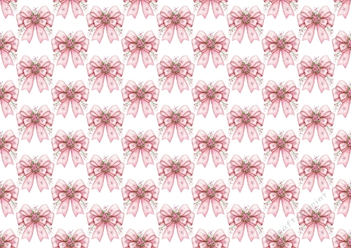 Pretty Christmas Pink Bows  Backing Paper (SMALL)