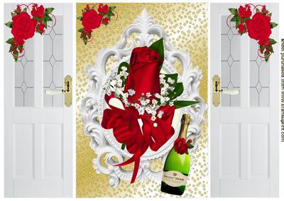 Beautiful Red Rose & Champagne, Gatefold