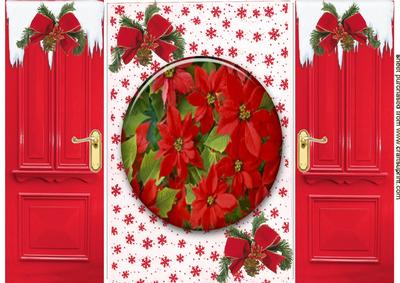 Pretty Red Poinsettias ,gatefold