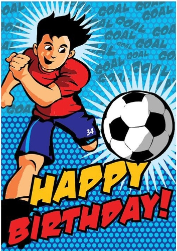 Lovely A4 Birthday Card With Football 