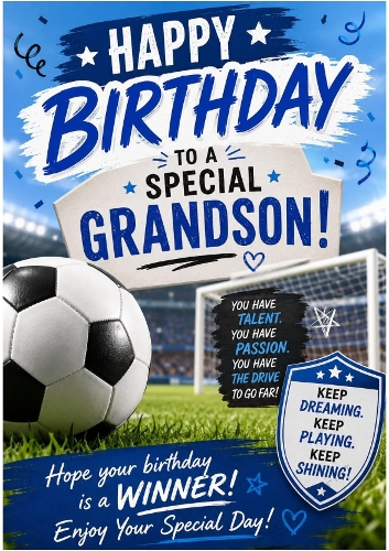 Great A4 Football Card For A Grandson