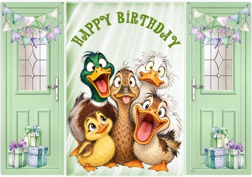 Funny Ducks Gatefold For Birthday
