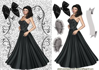 Beautiful Lady in Black Gown
