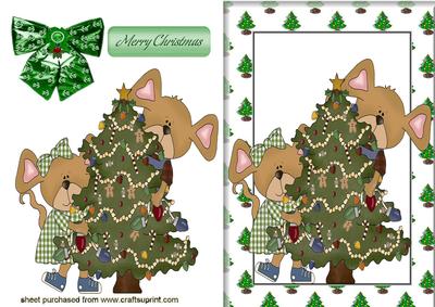 Playful Mice with a Christmas Tree