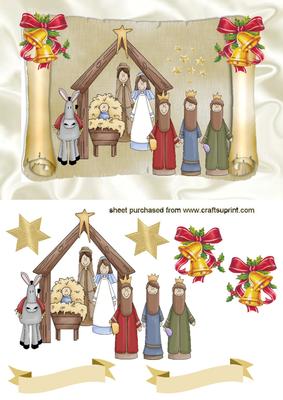 Christmas Nativity on a Scroll