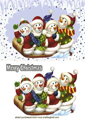 Cute Little Snowmen Having Fun in the Snow