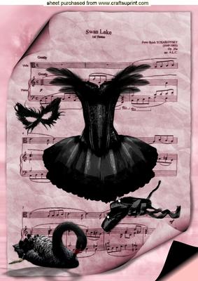 Beautiful Swanlake Ballet Dancing A4 Topper