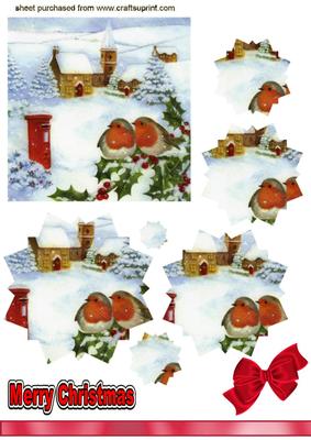 Little Robin in a Christmas Scene, Star Pyramids