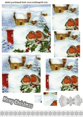 Little Robins in a Snow Scene, Square Pyramids