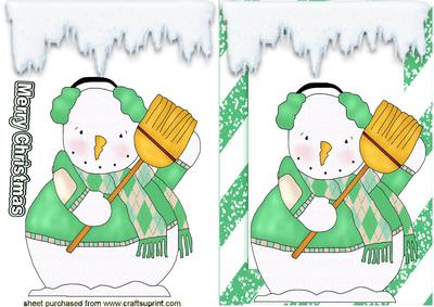 Cute Snowman with Green Scarf