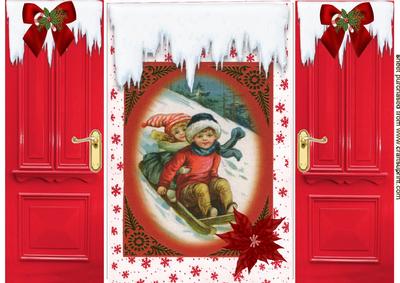 Vintage Children on a Sledge, Gatefold