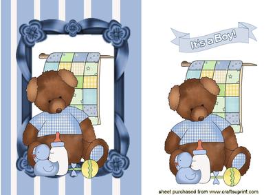Baby Boy with Blue Teddy