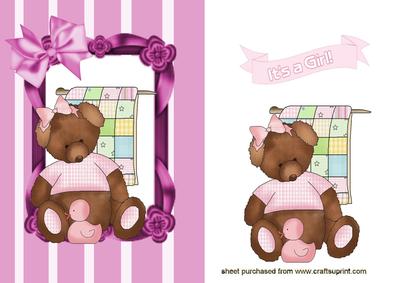 Baby Girl, with Pink Teddy