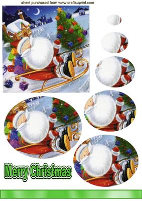 Santa Flying Over the Roof Tops, Oval Pyramids