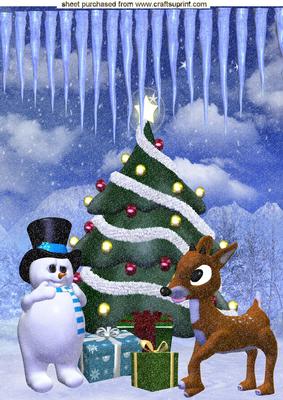 Lovely Little Reindeer and Cheeky Snowman A4 Topper