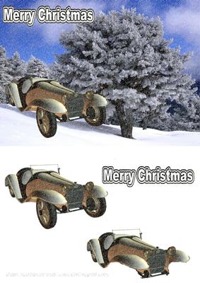 Vintage Car in the Snow