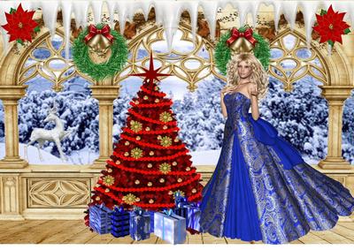 Beautiful Lady in Blue Gown A4 Topper