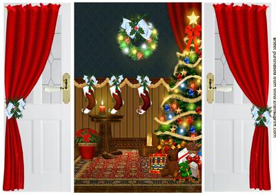 Christmas Stockings Hung Up for Santa, Gatefold