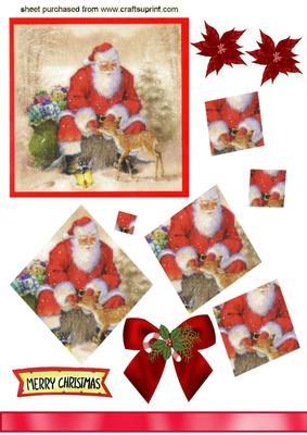 Santa & Cute Little Reindeer, Twisted Pyramids
