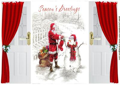 Santa with a Snowman, Gatefold