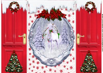 Beautiful White Horse in the Snow, Gatefold