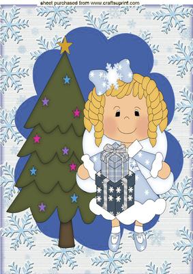 Christmas Faerie with Tree, A4 Topper