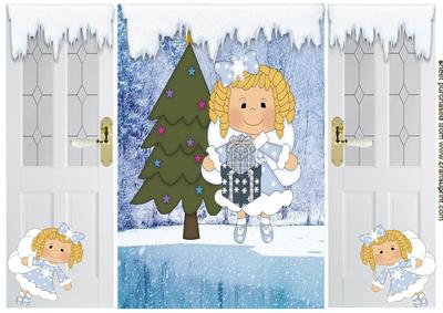 Christmas Faerie Scene,gatefold