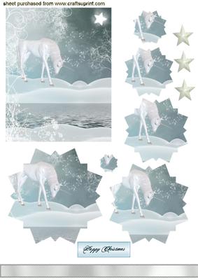 Beautiful Scene of a White Unicorn Star Pyramids
