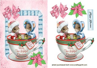 Cute Little Mice in a Teacup