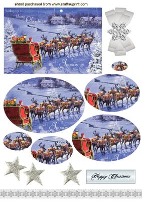 Santa in His Sleigh, Oval Pyramids