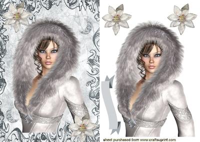 Pretty Lady with White Poinsettias
