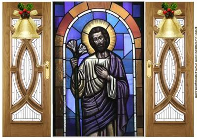 Beautiful Stained Glass of Jesus Gatefold
