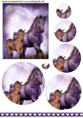 Beautiful Horse & Foal Oval Pyramids