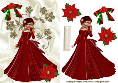 Pretty Lady with Christmas Bow