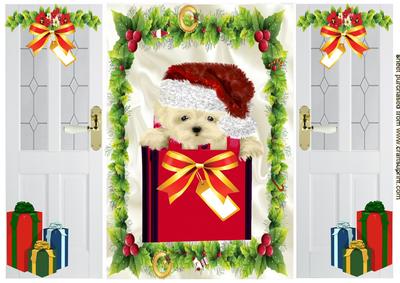 One Special Present Inside -  a Cute Little Westie, Gatefold