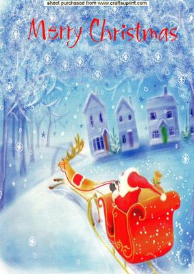 Santa is on His Way,a4 Topper