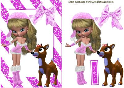 Little Snow Lady with Reindeer