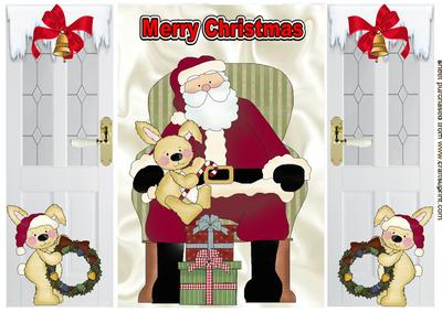 Santa with Some Bunny Friends Gatefold