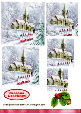 Church with Carol Singers, Pyramids