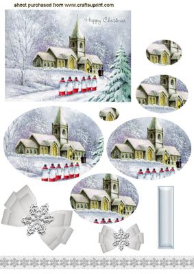 Church with Carol Singers, Oval Pyramids