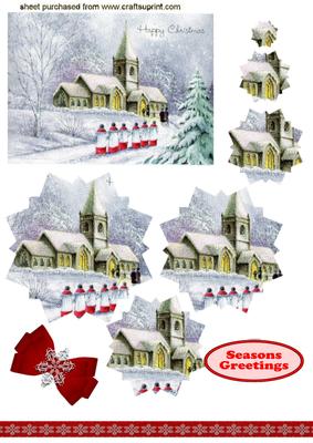 Church with Carol Singers, Star Pyramids
