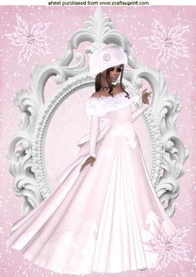 Beautiful Lady in Pink, A4 Topper