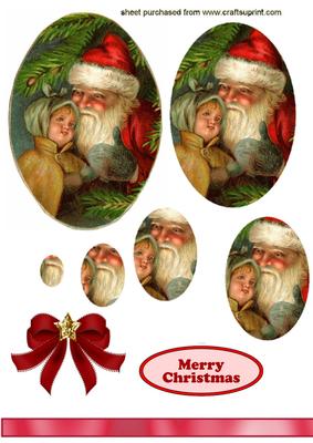 Sweet Little Girl with Santa Oval Pyramids
