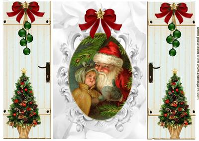 Sweet Little Girl with Santa, Gatefold