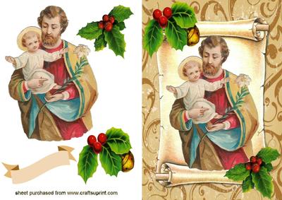 Baby Jesus, on a Scroll with Holly