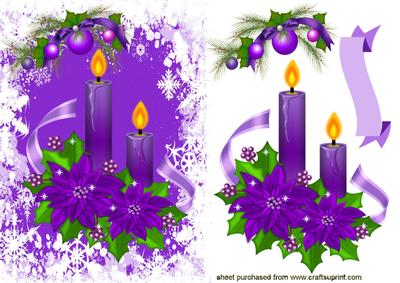 Christmas Purple Candles