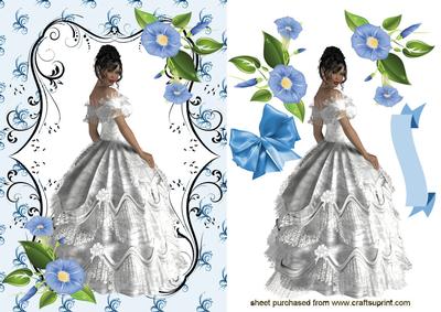 Beautiful Lady in White Ball Gown