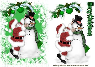 Santa with a Snowman